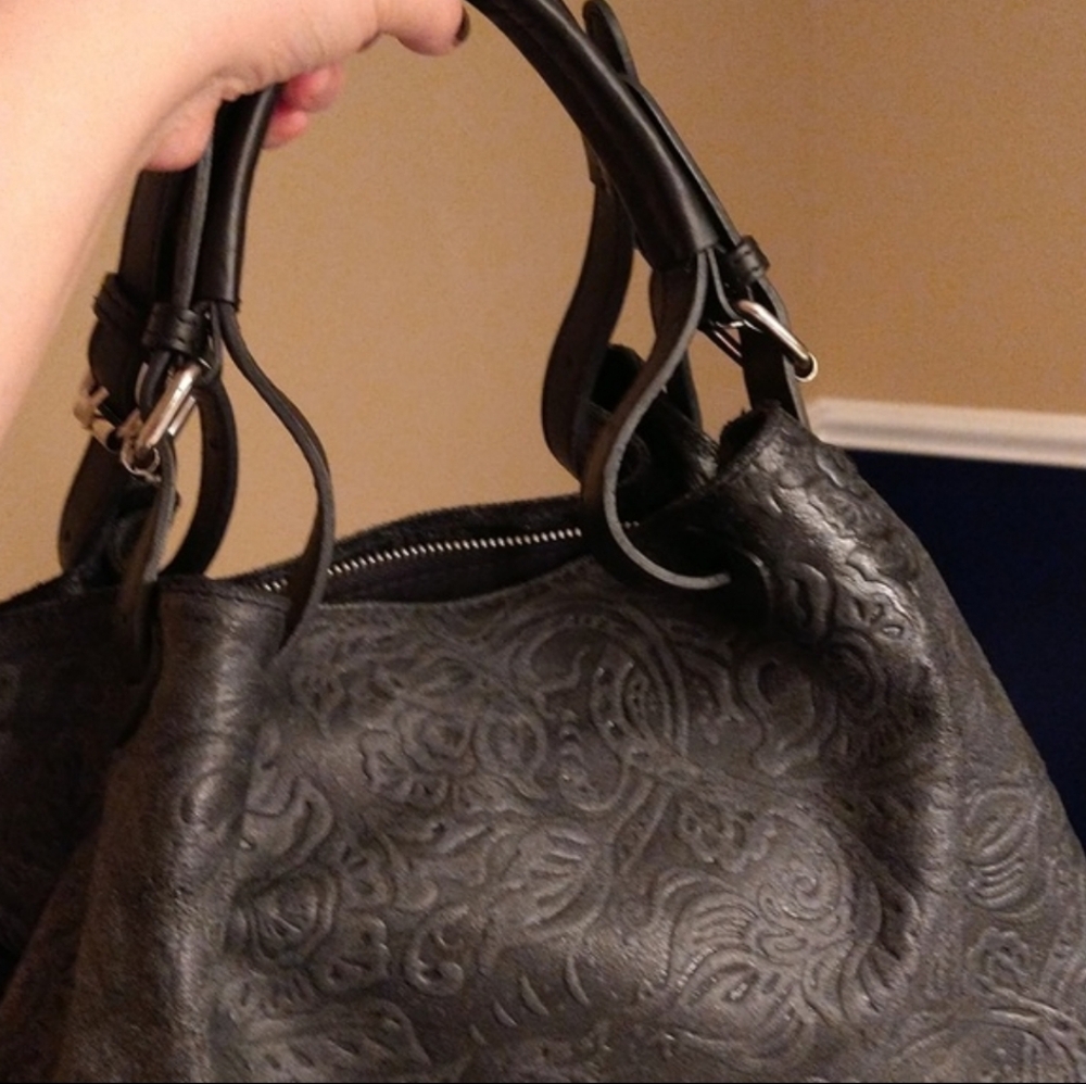 Isadora Italy ♣️Embossed Leather Tote Shoulderbag Crossbody ♣️ - Picture 7 of 15